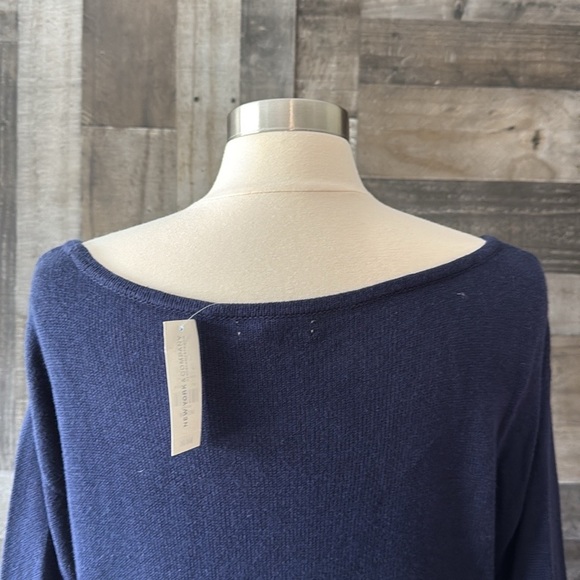 NWT! New York & Co navy knit sweater medium zipper oversized gorpcore classic - Picture 5 of 12